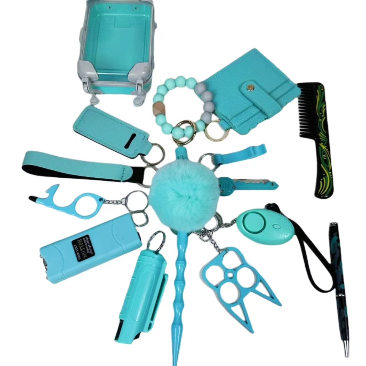 New Teal 16pcs keychain set – Girlslucky